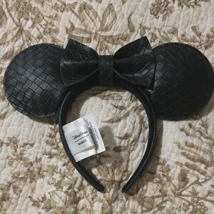 Loungefly Black Woven Ear Headband with Bow
